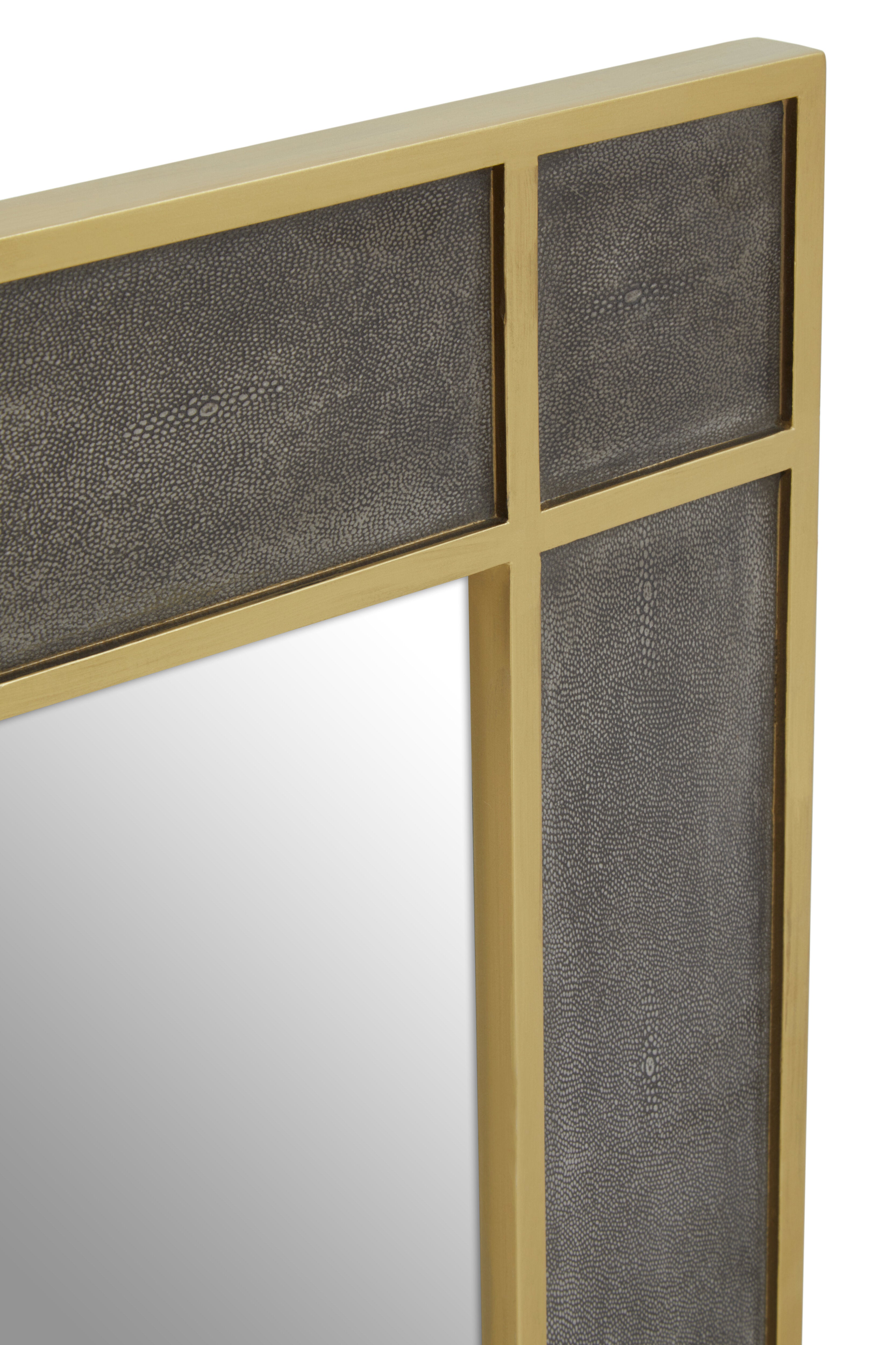 Torcino Grey Faux Shagreen Wall Mirror